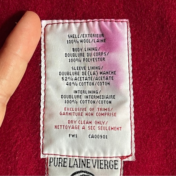 Vintage London Fog Red 100% Wool Lined Trench Coat Size 12-M - Picture 6 of 16